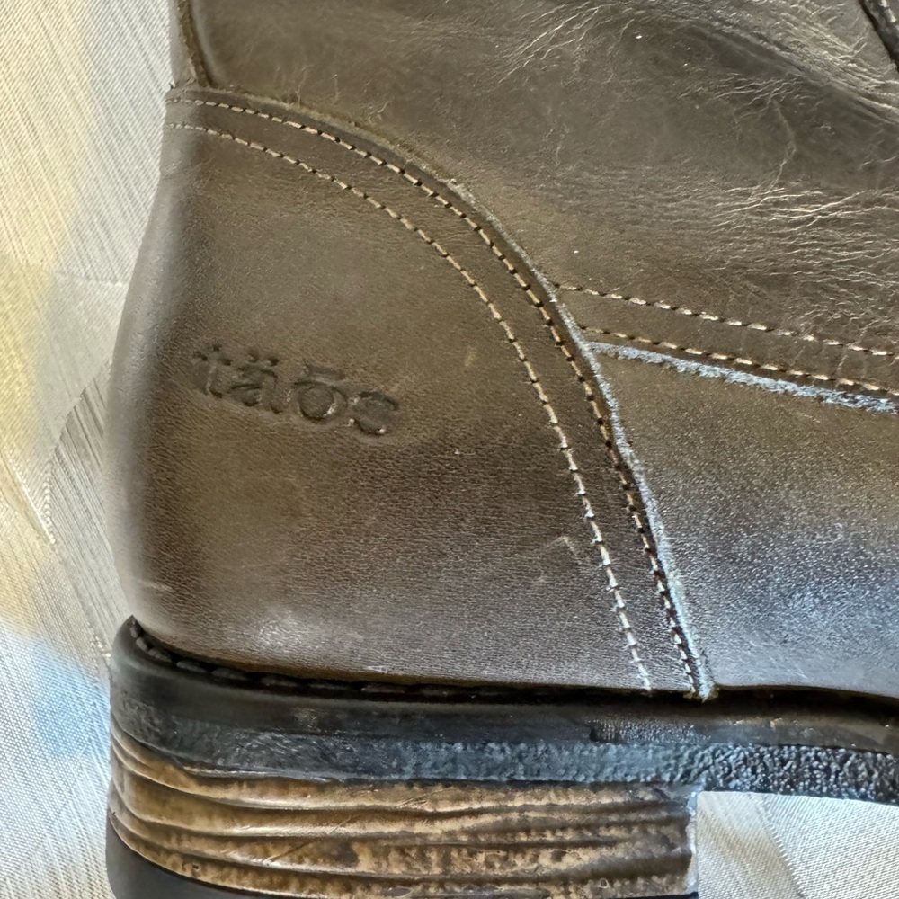 Taos Footwear Brown Leather Lace-Up Boots with Black Speckled Laces - Picture 4 of 5